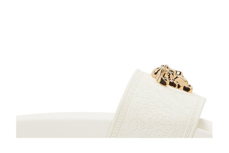 Versace Medusa Head Plaque Slide White (Women's)