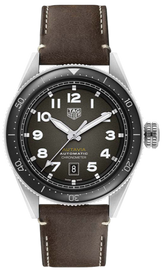 Tag Heuer Autavia Automatic Grey Dial Brown Leather Strap Watch for Men - WBE5114.FC8266