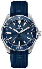 Load image into Gallery viewer, Tag Heuer Aquaracer Quartz Blue Dial Blue Rubber Strap Watch for Men -  WAY101C.FC6153