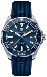 Tag Heuer Aquaracer Quartz Blue Dial Blue Rubber Strap Watch for Men -  WAY101C.FC6153