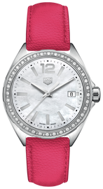 Tag Heuer Formula 1 Quartz Mother of Pearl Dial Pink Leather Strap Watch for Women - WBJ131A.FC8252