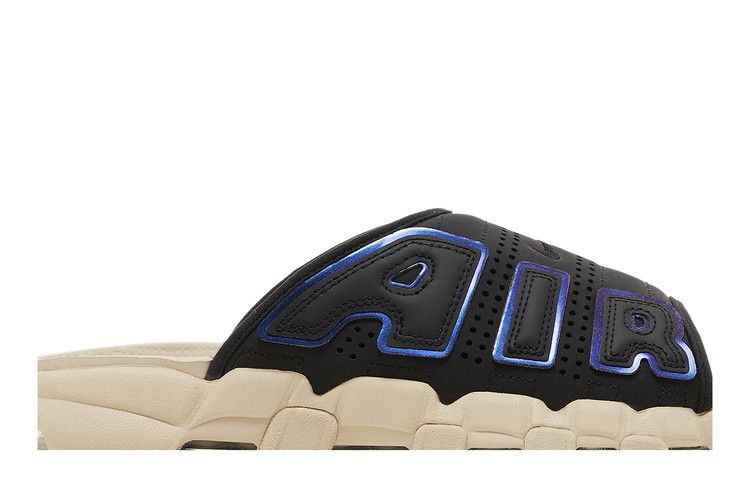 Nike Air More Uptempo Slide Black Sanddrift Iridescent