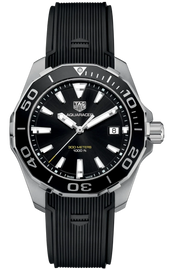 Tag Heuer Aquaracer Black Dial Black Rubber Strap Watch for Men - WAY111A.FT6151