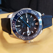 Load image into Gallery viewer, Tag Heuer Aquaracer Calibre 5 Automatic Black Dial Black Nylon Strap Watch for Men - WAY201C.FC6395