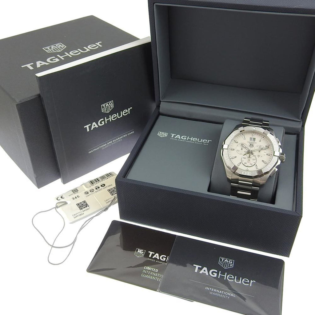 Tag Heuer Aquaracer White Dial Silver Steel Strap Watch for Men - CAY1111.BA0927