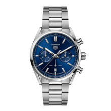 Load image into Gallery viewer, Tag Heuer Carrera Chronograph Blue Dial Silver Steel Strap Watch for Men - CBN2011.BA0642