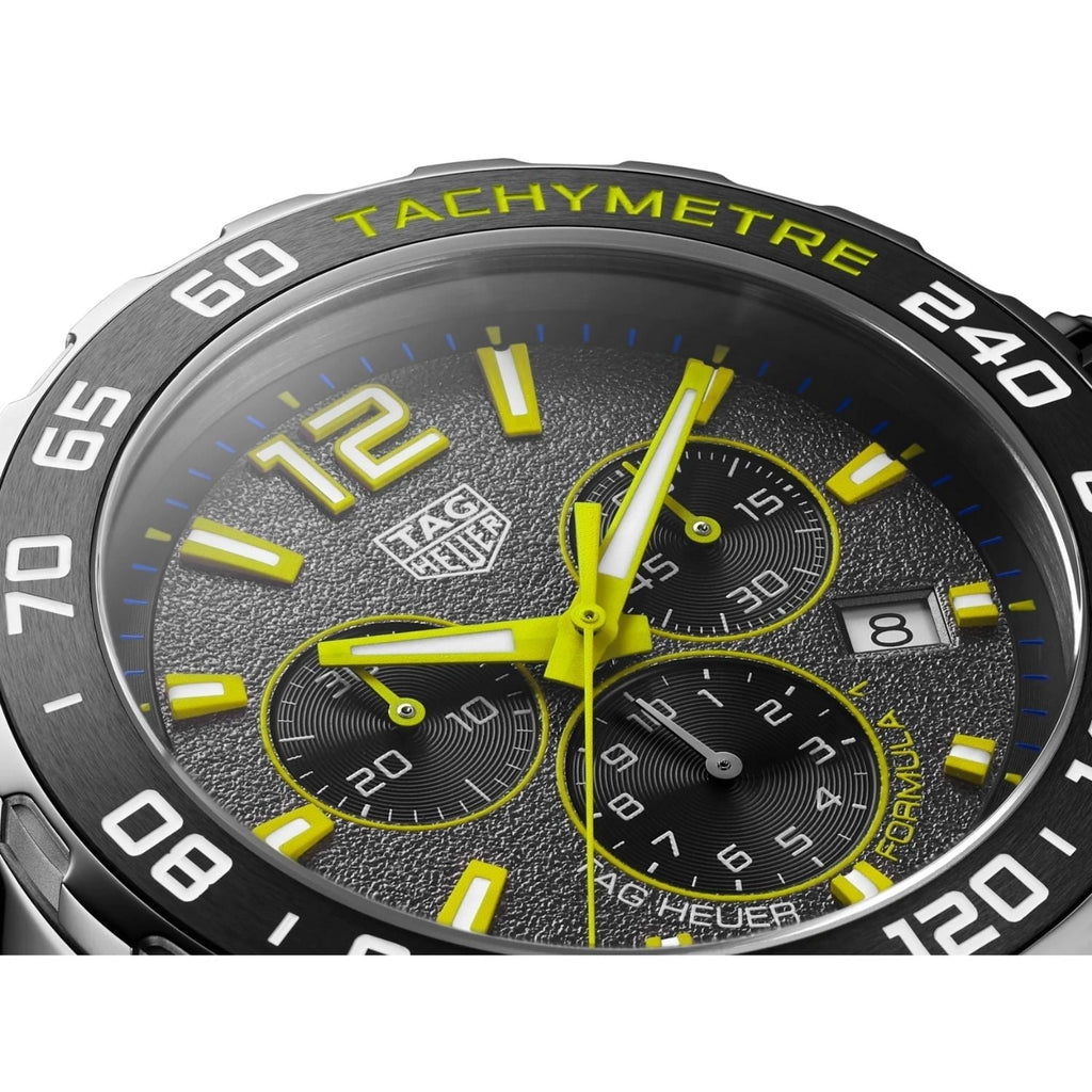 Tag Heuer Formula 1 Chronograph Black Dial Silver Steel Strap Watch for Men- CAZ101AC.BA0842