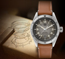 Load image into Gallery viewer, Tag Heuer Autavia Isograph Grey Dial Calfskin Brown Leather Strap Watch for Men - WBE5111.FC8267