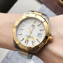Load image into Gallery viewer, Tag Heuer Aquaracer Quartz White Dial Two Tone Steel Strap Watch for Men - WAY1120.BB0930