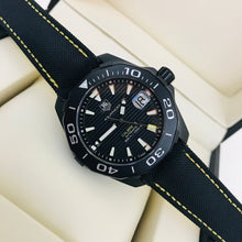 Load image into Gallery viewer, Tag Heuer Aquaracer Calibre 5 Automatic Black Dial Black Nylon Strap Watch for Men - WAY218A.FC6362