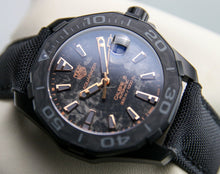Load image into Gallery viewer, Tag Heuer Aquaracer Calibre 5 Black NATO Strap Carbon Dial Watch for Men - WBD218A.FC6445