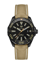 Load image into Gallery viewer, Tag Heuer Aquaracer 300 Calibre 5 Automatic Black Dial Brown Nylon Strap Watch for Men - WAY208C.FC6383