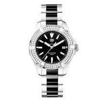 Load image into Gallery viewer, Tag Heuer Aquaracer Quartz Diamonds Black Dial Two Tone Steel Strap Watch for Men - WAY131E.BA0913
