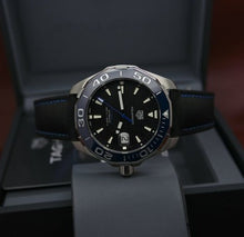 Load image into Gallery viewer, Tag Heuer Aquaracer Calibre 5 Automatic Black Dial Black Nylon Strap Watch for Men - WAY201C.FC6395