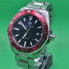Load image into Gallery viewer, Tag Heuer Aquaracer Black Dial Silver Steel Strap Watch for Men - WAY101B.BA0746