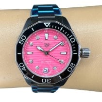 Load image into Gallery viewer, Tag Heuer Aquaracer Professional 300 Automatic Diamonds Pink Dial Silver Steel Strap Watch for Women - WBP231J.BA0618