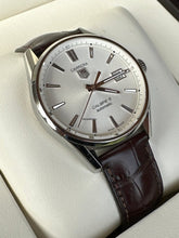 Load image into Gallery viewer, Tag Heuer Carrera Day Date Silver Dial Brown Leather Strap Watch for Men - WBN2011.FC6484