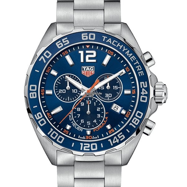 Tag Heuer Formula 1 Chronograph Blue Dial Silver Steel Strap Watch for Men - CAZ1014.BA0842