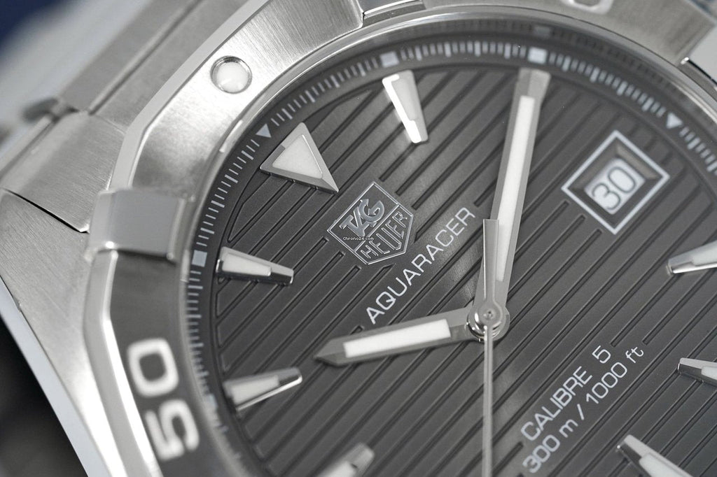 Tag Heuer Aquaracer Automatic Anthracite Grey Dial Silver Steel Strap Watch for Men - WAY2113.BA0928