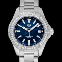 Load image into Gallery viewer, Tag Heuer Aquaracer Quartz Diamonds Blue Dial Silver Steel Strap Watch for Women - WAY131N.BA0748