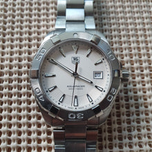 Load image into Gallery viewer, Tag Heuer Aquaracer Quartz White Dial Silver Steel Strap Watch for Men - WAY1111.BA0928