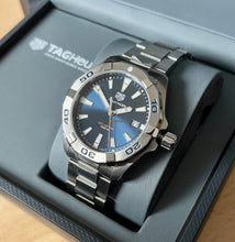 Load image into Gallery viewer, Tag Heuer Aquaracer Blue Dial Silver Steel Strap Watch for Men - WBD1112.BA0928