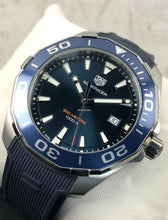 Load image into Gallery viewer, Tag Heuer Aquaracer Quartz Blue Dial Blue Rubber Strap Watch for Men -  WAY101C.FC6153