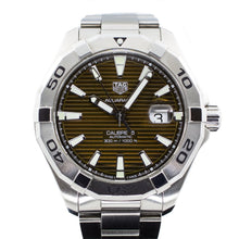 Load image into Gallery viewer, Tag Heuer Aquaracer Calibre 5 Automatic Sunray Brown Dial Silver Steel Strap Watch for Men - WAY2018.BA0927