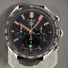 Load image into Gallery viewer, Tag Heuer Carrera Year of The Rabbit Automatic Chronograph Black Dial Black Leather Strap Watch for Men - CBN2A1L.FC6521