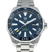Load image into Gallery viewer, Tag Heuer Aquaracer Calibre 5 Blue Dial Silver Steel Strap Watch for Men - WAY201B.BA0927