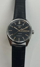 Load image into Gallery viewer, Tag Heuer Carrera Day Date Black Dial Black Leather Strap Watch for Men - WBN2013.FC6503