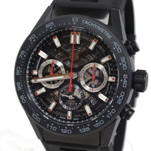 Load image into Gallery viewer, Tag Heuer Carrera Automatic Chronograph Black Dial Black Rubber Strap Watch for Men - CBG2A90.FT6173
