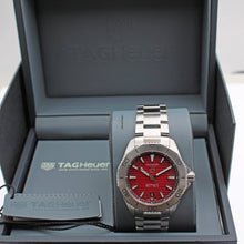 Load image into Gallery viewer, Tag Heuer Aquaracer Professional 200 Automatic Red Dial Silver Steel Strap Watch for Men - WBP2114.BA0627