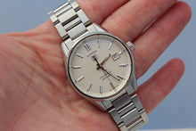 Load image into Gallery viewer, Tag Heuer Carrera Automatic Caliber 5 White Dial Silver Steel Strap Watch for Men - WAR211B.BA0782