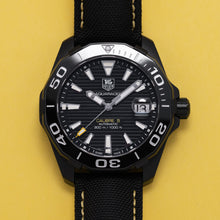 Load image into Gallery viewer, Tag Heuer Aquaracer Calibre 5 Automatic Black Dial Black Nylon Strap Watch for Men - WAY218A.FC6362
