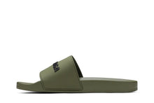 Load image into Gallery viewer, Balenciaga Pool Slides Khaki Black 3D Logo