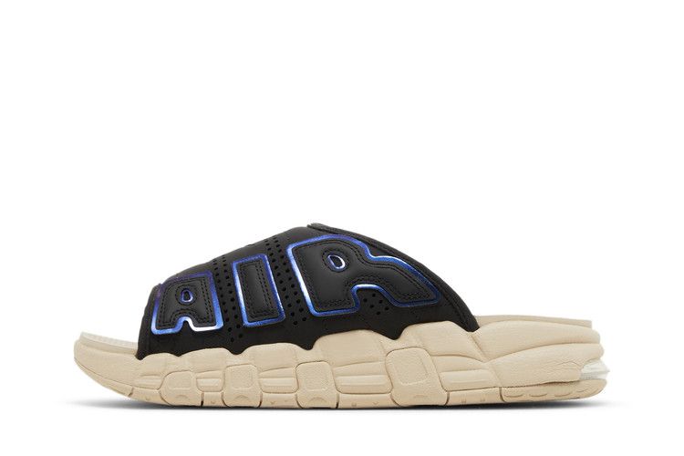 Nike Air More Uptempo Slide Black Sanddrift Iridescent