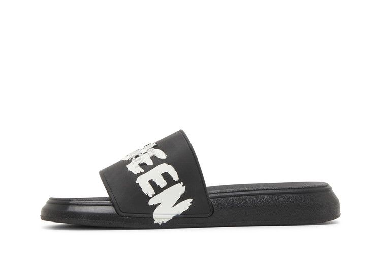Alexander McQueen Grafitti Logo Slide Black White