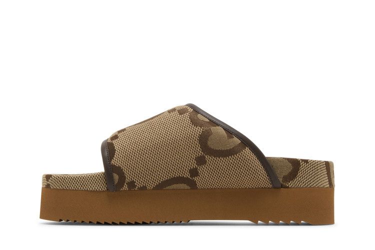 Gucci Jumbo GG Platform Slide Camel Ebony Monogram (Women's)