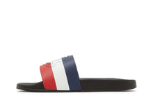 Load image into Gallery viewer, Moncler Basile Pool Slides Black Tricolour