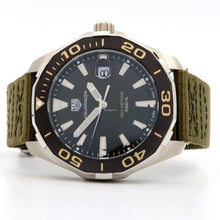 Load image into Gallery viewer, Tag Heuer Aquaracer Black Dial Khakhi Green NATO Strap Watch for Men - WAY101E.FC8222