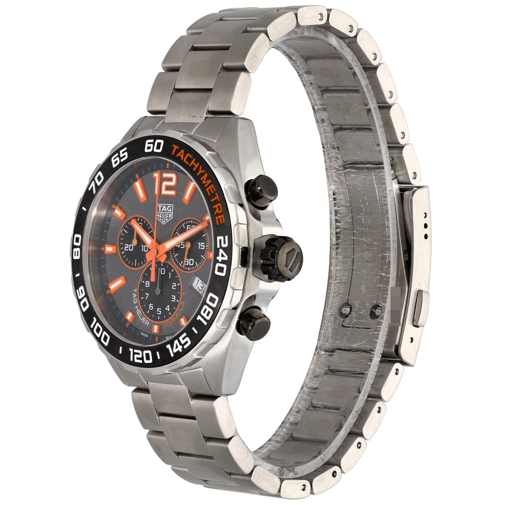 Tag Heuer Formula 1 Chronograph Ceramic Black Dial Silver Steel Strap Watch for Men - CAZ101AH.BA0842