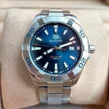 Load image into Gallery viewer, Tag Heuer Aquaracer Blue Dial Silver Steel Strap Watch for Men - WBD1112.BA0928