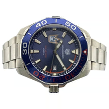Load image into Gallery viewer, Tag Heuer Aquaracer Henrik Lundqvist Special Edition Blue Dial Silver Steel Strap Watch for Men - WAY101J.BA0746