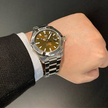 Load image into Gallery viewer, Tag Heuer Aquaracer Calibre 5 Automatic Sunray Brown Dial Silver Steel Strap Watch for Men - WAY2018.BA0927