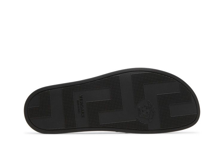 Versace Medusa Head Slides Black Gold