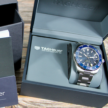 Load image into Gallery viewer, Tag Heuer Aquaracer Calibre 5 Blue Dial Silver Steel Strap Watch for Men - WAY201B.BA0927