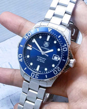 Load image into Gallery viewer, Tag Heuer Aquaracer Caliber 5 Automatic Blue Dial Silver Steel Strap Watch for Men - WAN2111.BA0822