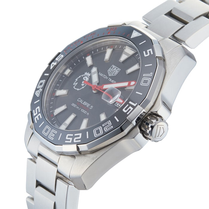 Tag Heuer Aquaracer Calibre 5 Premiere League Edition Black Dial Silver Stainless Steel Watch for Men - WAY201D.BA0927