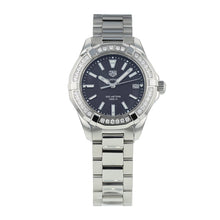 Load image into Gallery viewer, Tag Heuer Aquaracer Quartz Diamonds Black Dial Silver Steel Strap Watch for Women - WAY131P.BA0748